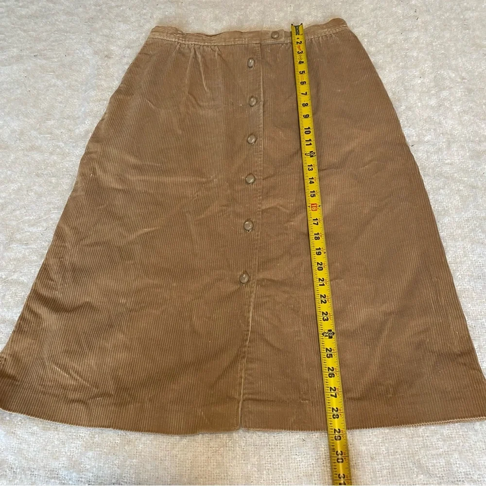 Vtg 70s Womens Long Brown Corduroy Skirt Unbranded Approx Size S/M - Picture 5 of 7